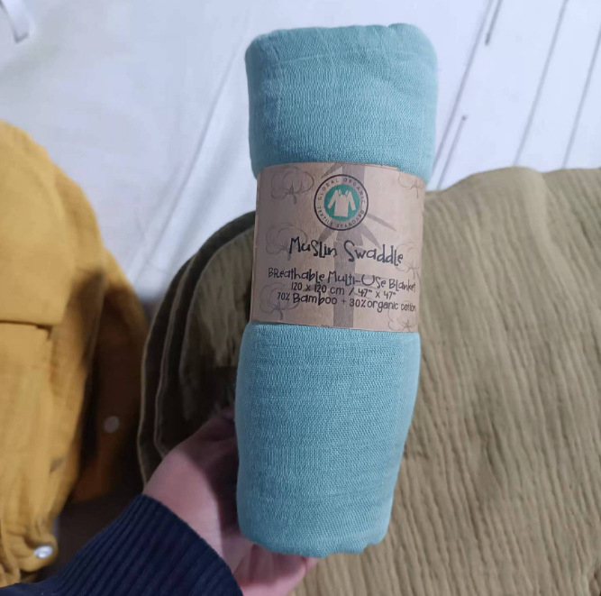 Bambusest puuvillane värvitud mähisrätik, tavaline kahekordne marlirätik, ühevärviline vannirätiku kate, tekk, Amazoni piiriülene INS-i kuum müük