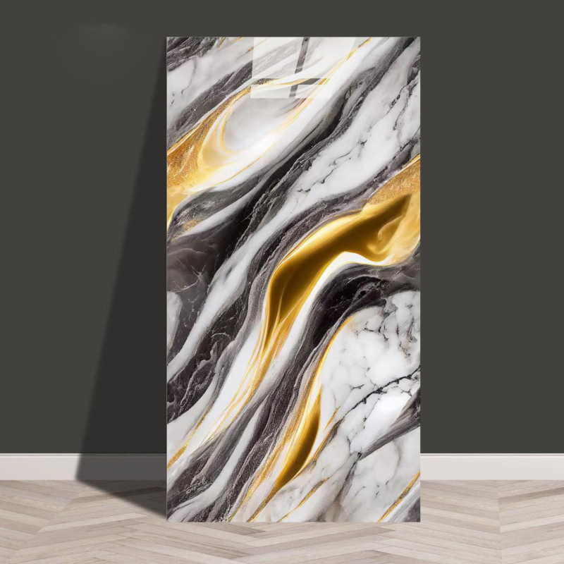 Isekleepuv veekindel ja niiskuskindel tapeet, köögi, vannitoa, alumiinium-plastplaadi, õlikindla marmori imitatsiooniga plaatide kleebised