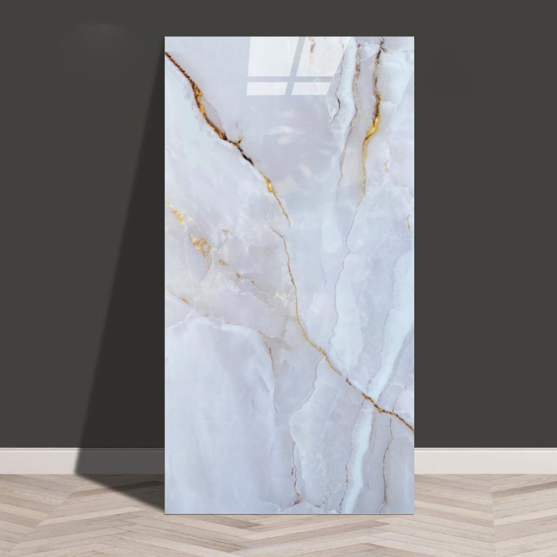 Isekleepuv veekindel ja niiskuskindel tapeet, köögi, vannitoa, alumiinium-plastplaadi, õlikindla marmori imitatsiooniga plaatide kleebised