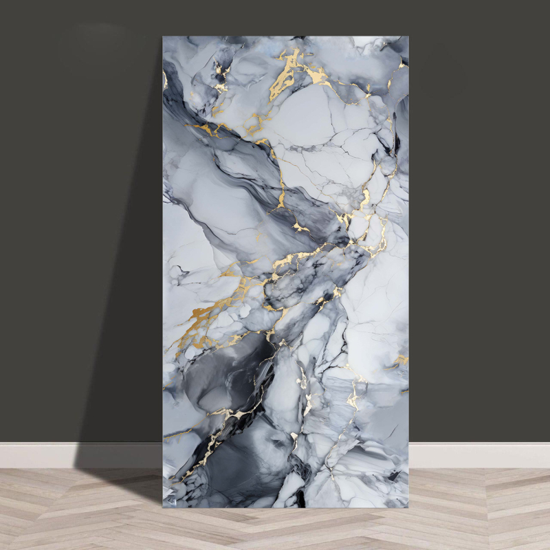 Isekleepuv veekindel ja niiskuskindel tapeet, köögi, vannitoa, alumiinium-plastplaadi, õlikindla marmori imitatsiooniga plaatide kleebised