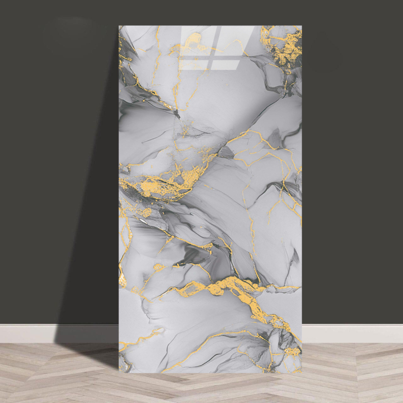 Isekleepuv veekindel ja niiskuskindel tapeet, köögi, vannitoa, alumiinium-plastplaadi, õlikindla marmori imitatsiooniga plaatide kleebised