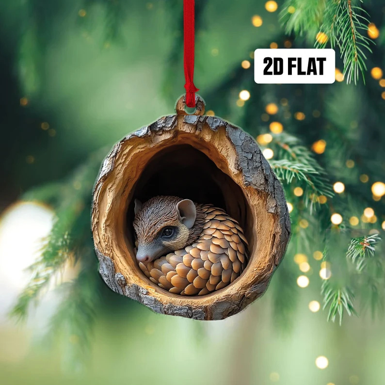 Öökull-kährik jõulukaunistused jõulupuu ripats 2D lameda trükiga akrüülist väike ripats ristiäärisega uus