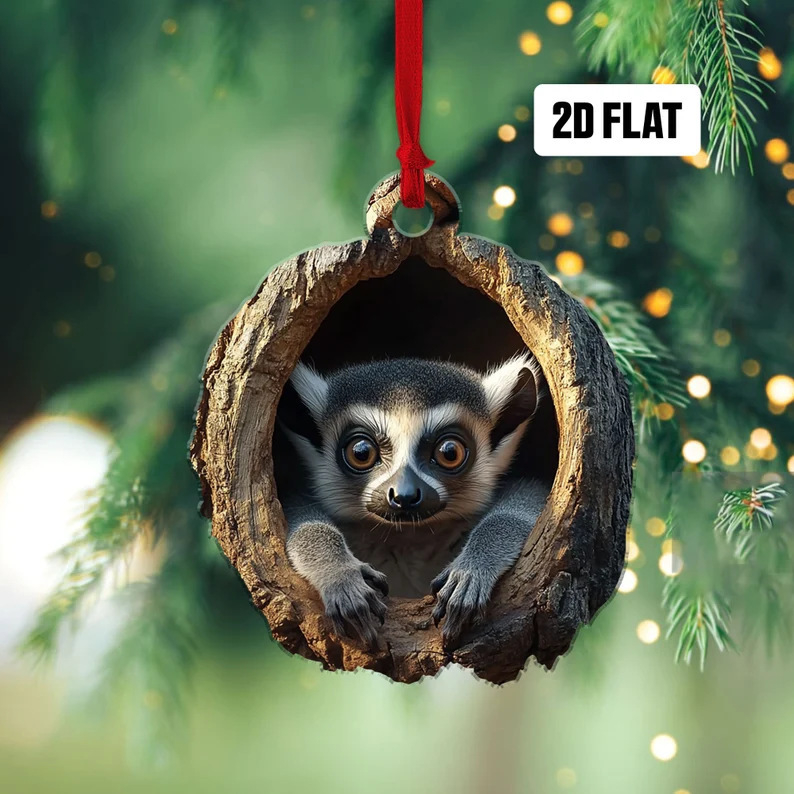 Öökull-kährik jõulukaunistused jõulupuu ripats 2D lameda trükiga akrüülist väike ripats ristiäärisega uus