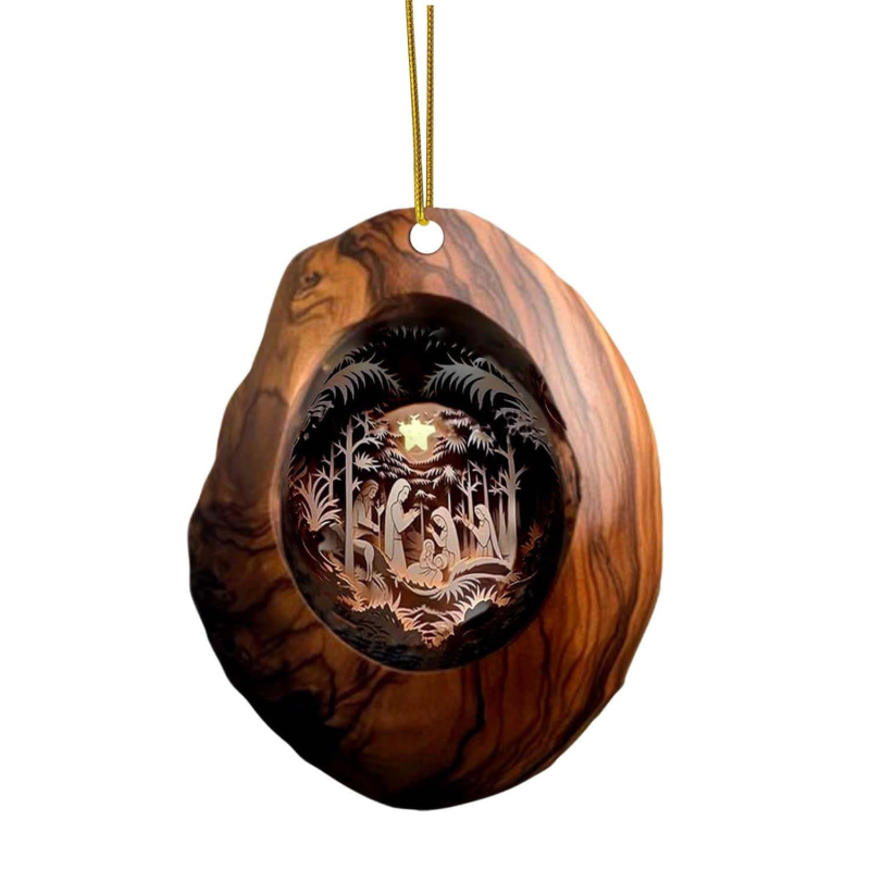 Öökull-kährik jõulukaunistused jõulupuu ripats 2D lameda trükiga akrüülist väike ripats ristiäärisega uus