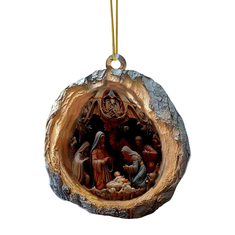 Öökull-kährik jõulukaunistused jõulupuu ripats 2D lameda trükiga akrüülist väike ripats ristiäärisega uus