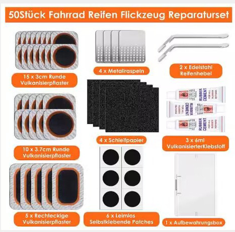 Piiriülene jalgratta rehvide purunemiskoha komplekt Rehviparanduskile liimikomplekt Jalgratta rehvide parandamise tööriistakomplekt