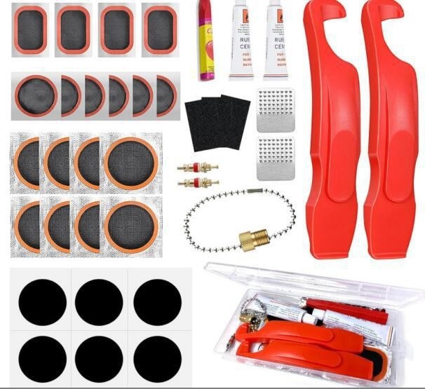 Piiriülene jalgratta rehvide purunemiskoha komplekt Rehviparanduskile liimikomplekt Jalgratta rehvide parandamise tööriistakomplekt