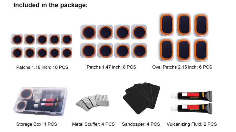 Piiriülene jalgratta rehvide purunemiskoha komplekt Rehviparanduskile liimikomplekt Jalgratta rehvide parandamise tööriistakomplekt