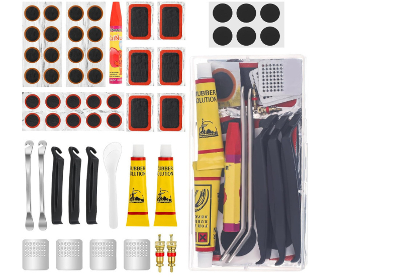 Piiriülene jalgratta rehvide purunemiskoha komplekt Rehviparanduskile liimikomplekt Jalgratta rehvide parandamise tööriistakomplekt