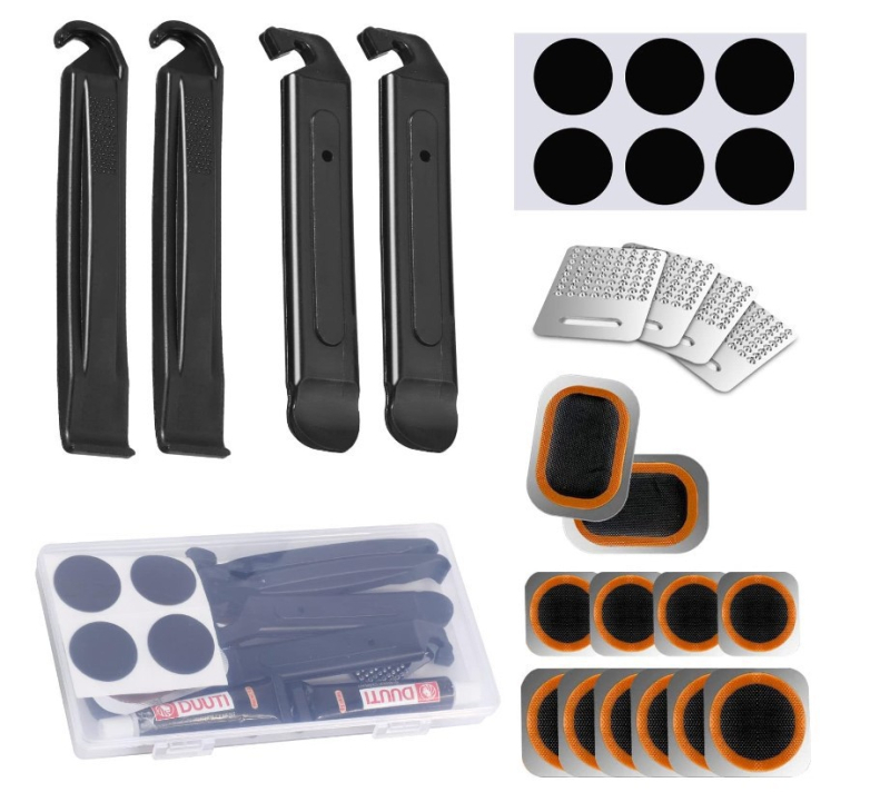 Piiriülene jalgratta rehvide purunemiskoha komplekt Rehviparanduskile liimikomplekt Jalgratta rehvide parandamise tööriistakomplekt