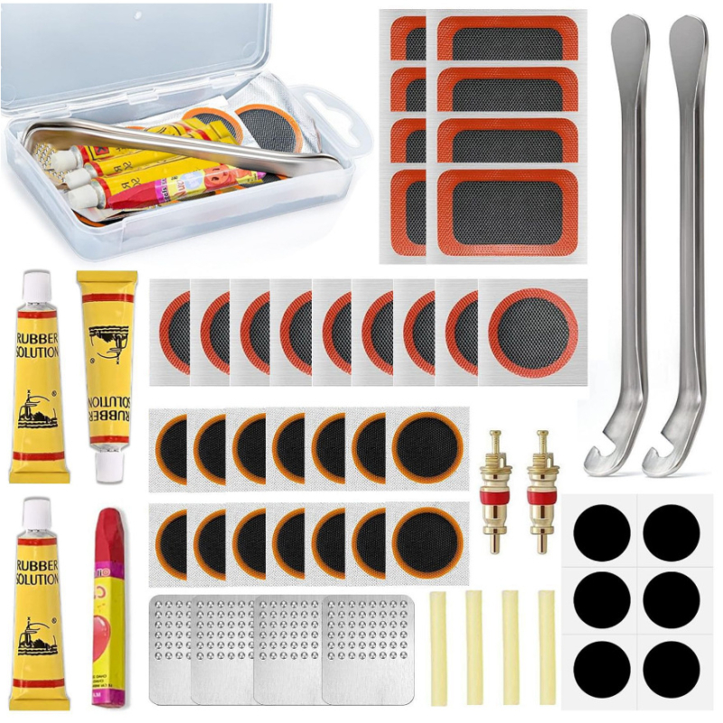 Piiriülene jalgratta rehvide purunemiskoha komplekt Rehviparanduskile liimikomplekt Jalgratta rehvide parandamise tööriistakomplekt