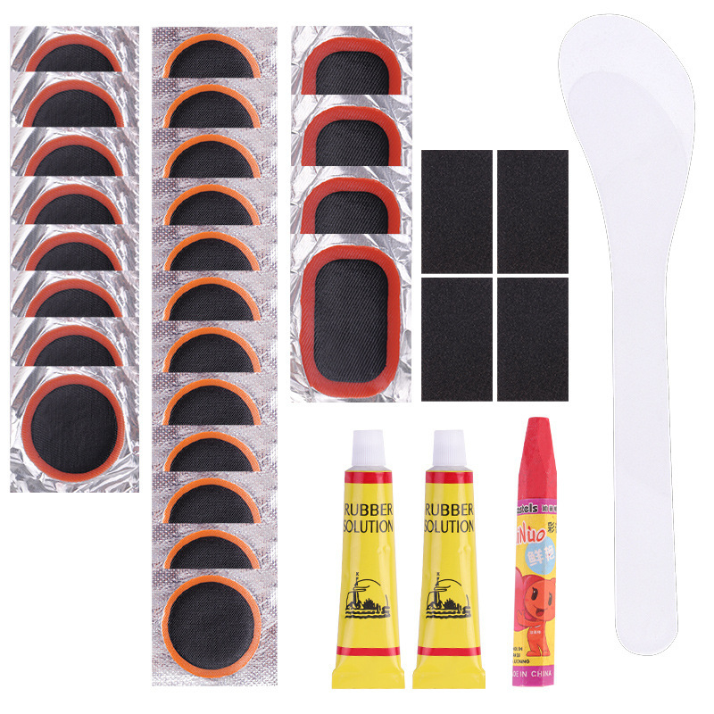 Piiriülene jalgratta rehvide purunemiskoha komplekt Rehviparanduskile liimikomplekt Jalgratta rehvide parandamise tööriistakomplekt