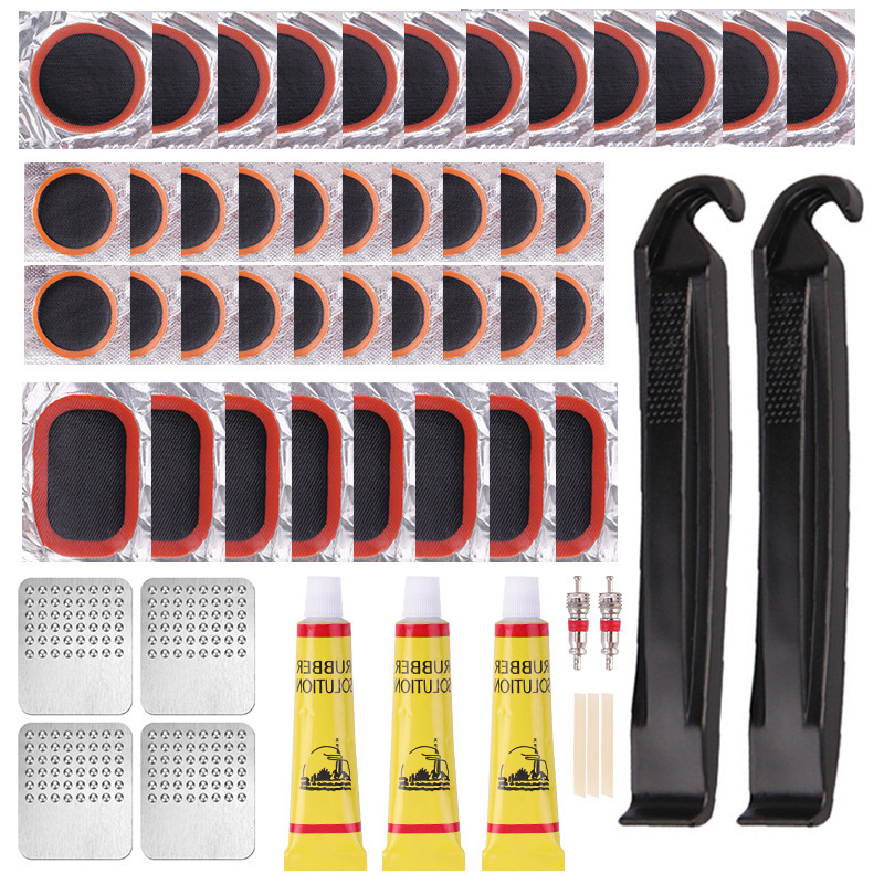 Piiriülene jalgratta rehvide purunemiskoha komplekt Rehviparanduskile liimikomplekt Jalgratta rehvide parandamise tööriistakomplekt