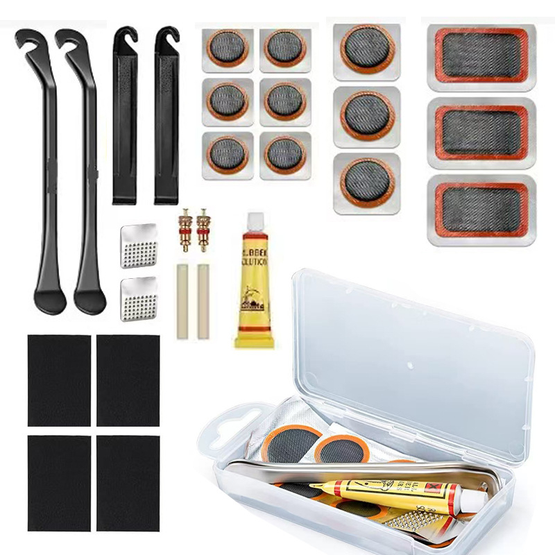 Piiriülene jalgratta rehvide purunemiskoha komplekt Rehviparanduskile liimikomplekt Jalgratta rehvide parandamise tööriistakomplekt