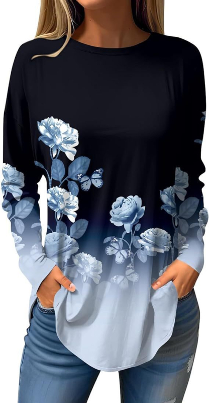 Piiriülene väliskaubandus, uued Euroopa ja Ameerika pullover-lilledega sügis- ja talvised ümara kaelusega naiste jakid, 3D-printimine partii figuuriks