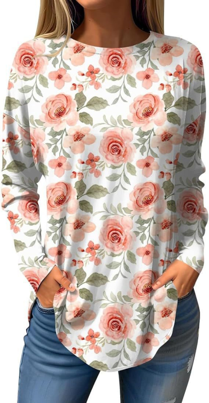 Piiriülene väliskaubandus, uued Euroopa ja Ameerika pullover-lilledega sügis- ja talvised ümara kaelusega naiste jakid, 3D-printimine partii figuuriks