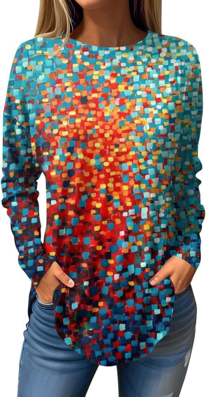 Piiriülene väliskaubandus, uued Euroopa ja Ameerika pullover-lilledega sügis- ja talvised ümara kaelusega naiste jakid, 3D-printimine partii figuuriks