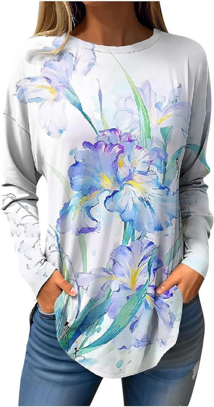 Piiriülene väliskaubandus, uued Euroopa ja Ameerika pullover-lilledega sügis- ja talvised ümara kaelusega naiste jakid, 3D-printimine partii figuuriks