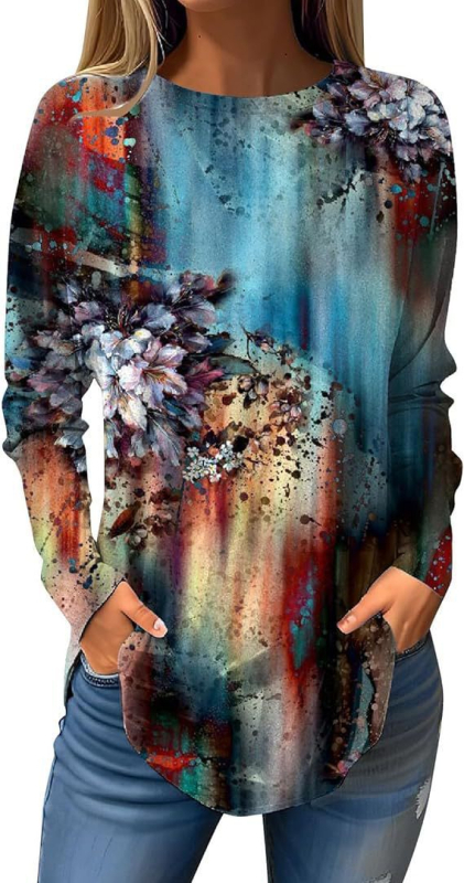 Piiriülene väliskaubandus, uued Euroopa ja Ameerika pullover-lilledega sügis- ja talvised ümara kaelusega naiste jakid, 3D-printimine partii figuuriks