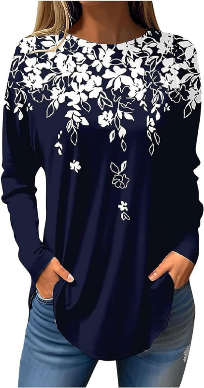 Piiriülene väliskaubandus, uued Euroopa ja Ameerika pullover-lilledega sügis- ja talvised ümara kaelusega naiste jakid, 3D-printimine partii figuuriks