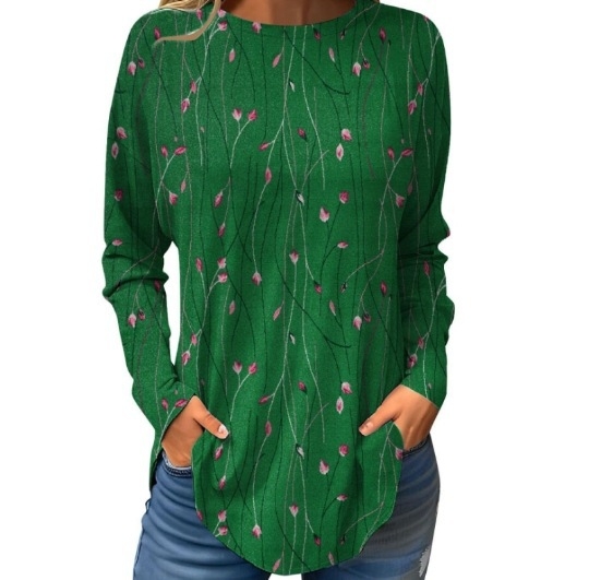 Piiriülene väliskaubandus, uued Euroopa ja Ameerika pullover-lilledega sügis- ja talvised ümara kaelusega naiste jakid, 3D-printimine partii figuuriks