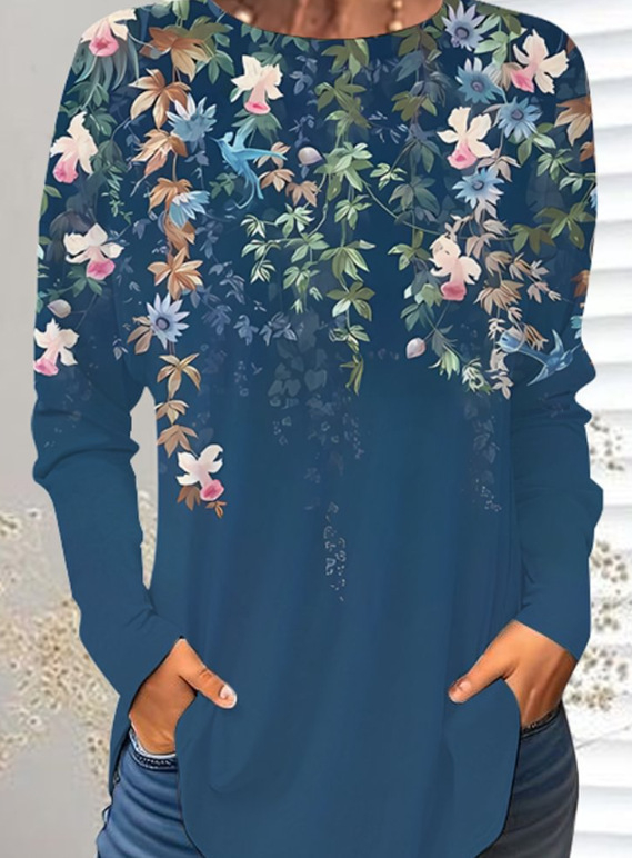 Piiriülene väliskaubandus, uued Euroopa ja Ameerika pullover-lilledega sügis- ja talvised ümara kaelusega naiste jakid, 3D-printimine partii figuuriks