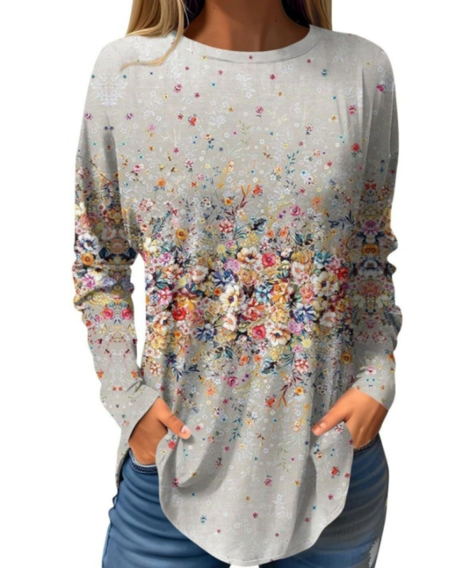 Piiriülene väliskaubandus, uued Euroopa ja Ameerika pullover-lilledega sügis- ja talvised ümara kaelusega naiste jakid, 3D-printimine partii figuuriks