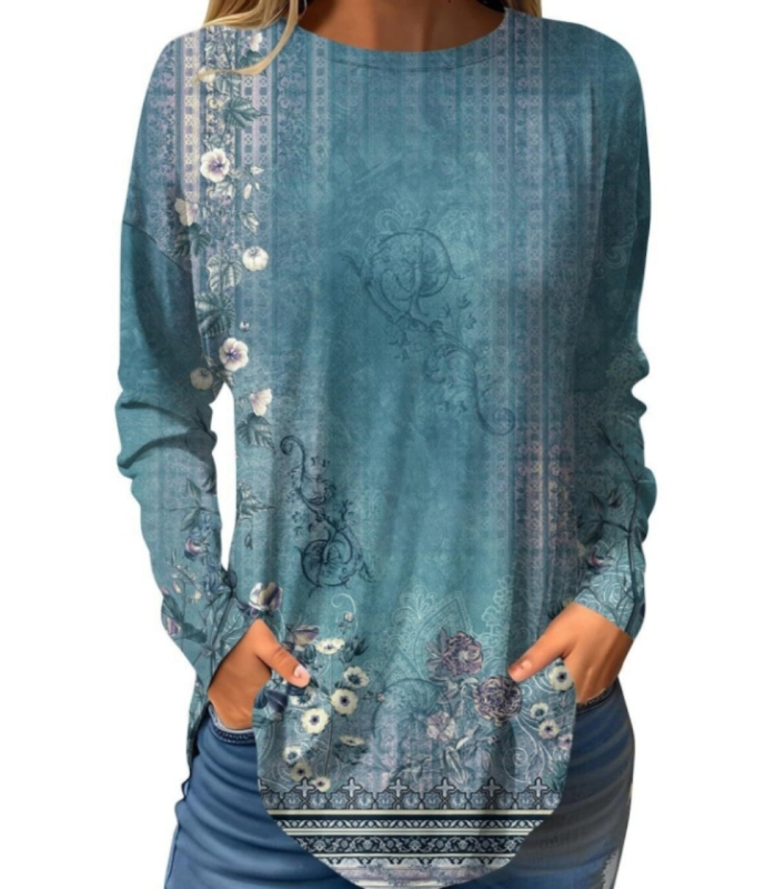 Piiriülene väliskaubandus, uued Euroopa ja Ameerika pullover-lilledega sügis- ja talvised ümara kaelusega naiste jakid, 3D-printimine partii figuuriks