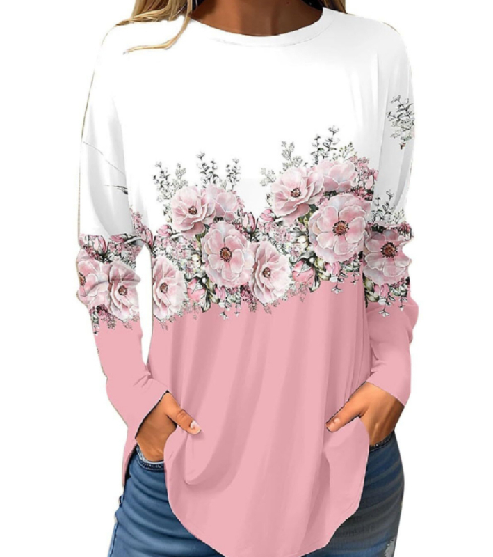 Piiriülene väliskaubandus, uued Euroopa ja Ameerika pullover-lilledega sügis- ja talvised ümara kaelusega naiste jakid, 3D-printimine partii figuuriks