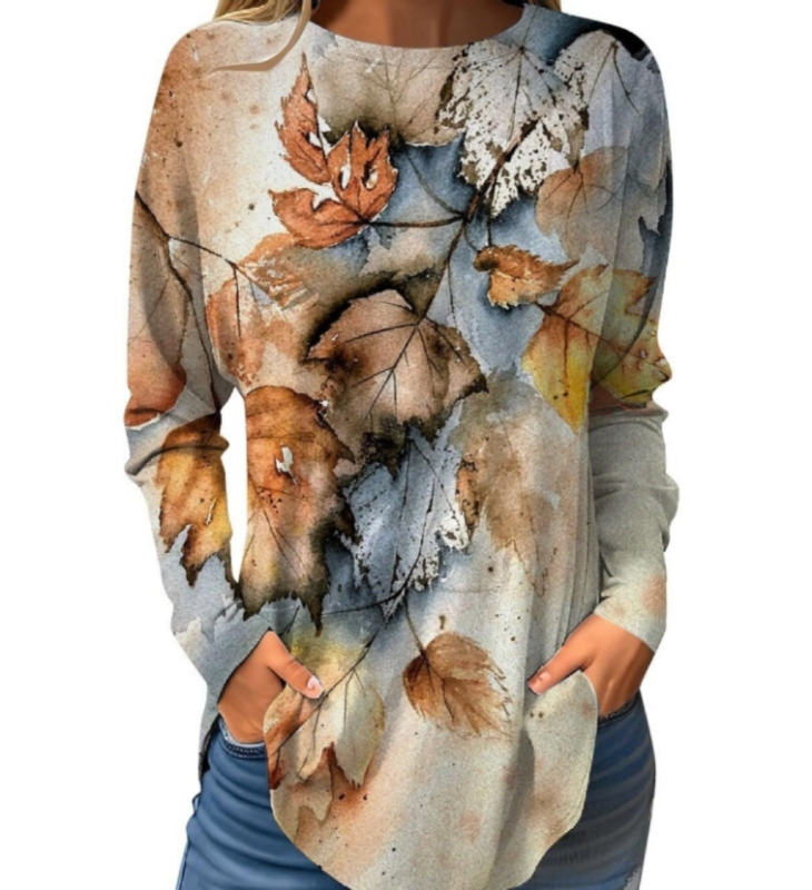 Piiriülene väliskaubandus, uued Euroopa ja Ameerika pullover-lilledega sügis- ja talvised ümara kaelusega naiste jakid, 3D-printimine partii figuuriks