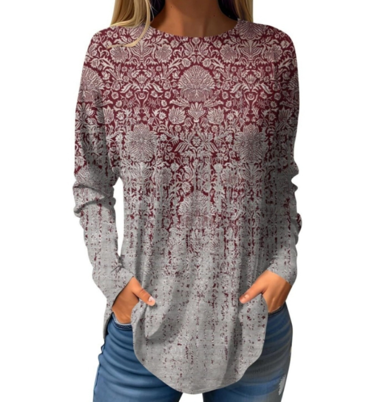 Piiriülene väliskaubandus, uued Euroopa ja Ameerika pullover-lilledega sügis- ja talvised ümara kaelusega naiste jakid, 3D-printimine partii figuuriks