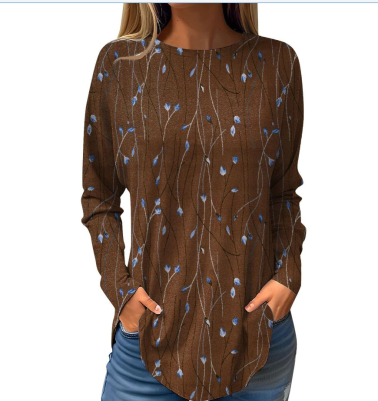 Piiriülene väliskaubandus, uued Euroopa ja Ameerika pullover-lilledega sügis- ja talvised ümara kaelusega naiste jakid, 3D-printimine partii figuuriks