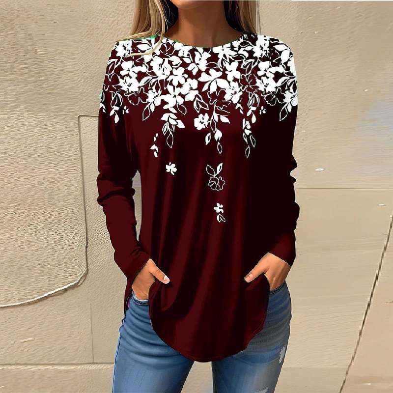 Piiriülene väliskaubandus, uued Euroopa ja Ameerika pullover-lilledega sügis- ja talvised ümara kaelusega naiste jakid, 3D-printimine partii figuuriks