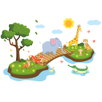 Ειδική έκπτωση Αυτοκόλλητα τοίχου PVC πολλαπλών στυλ με κινούμενα σχέδια, τοπίο, φύση, διακόσμηση σπιτιού, υπνοδωμάτιο, αυτοκόλλητα τοίχου