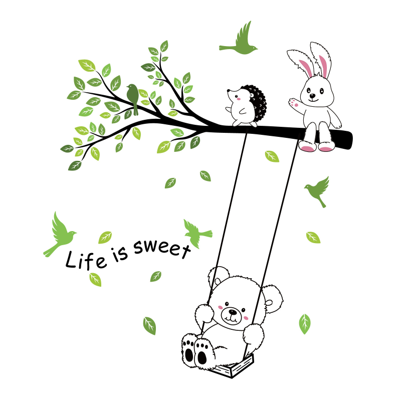 Eritellimusel valmistatud mitme stiiliga koomiksimaastiku, looduse, PVC-seina kleebised, kodu, magamistoa seinakaunistuse seinakleebised