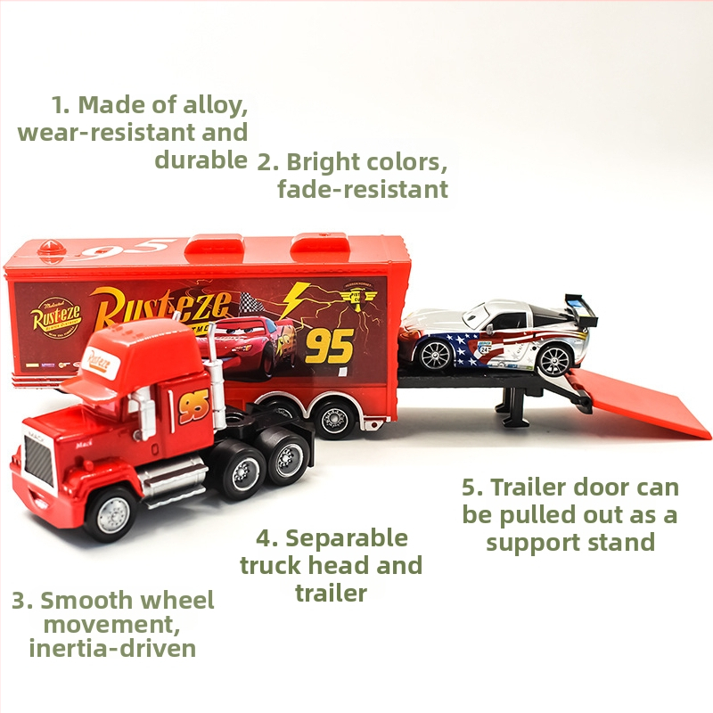 Кола история Чичо Май Контейнер Камион Състезателен костюм Алуминиева играчка кола Детски модел