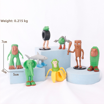 Διασυνοριακό κλασικό στολίδι με βουνά και θάλασσες, ξύλινα στολίδια Tungtungsahur με ανδρικά παπούτσια, κούκλα καρχαρία χονδρικής