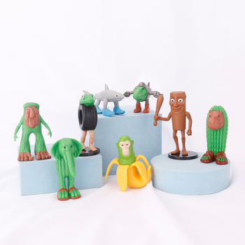 Διασυνοριακό κλασικό στολίδι με βουνά και θάλασσες, ξύλινα στολίδια Tungtungsahur με ανδρικά παπούτσια, κούκλα καρχαρία χονδρικής