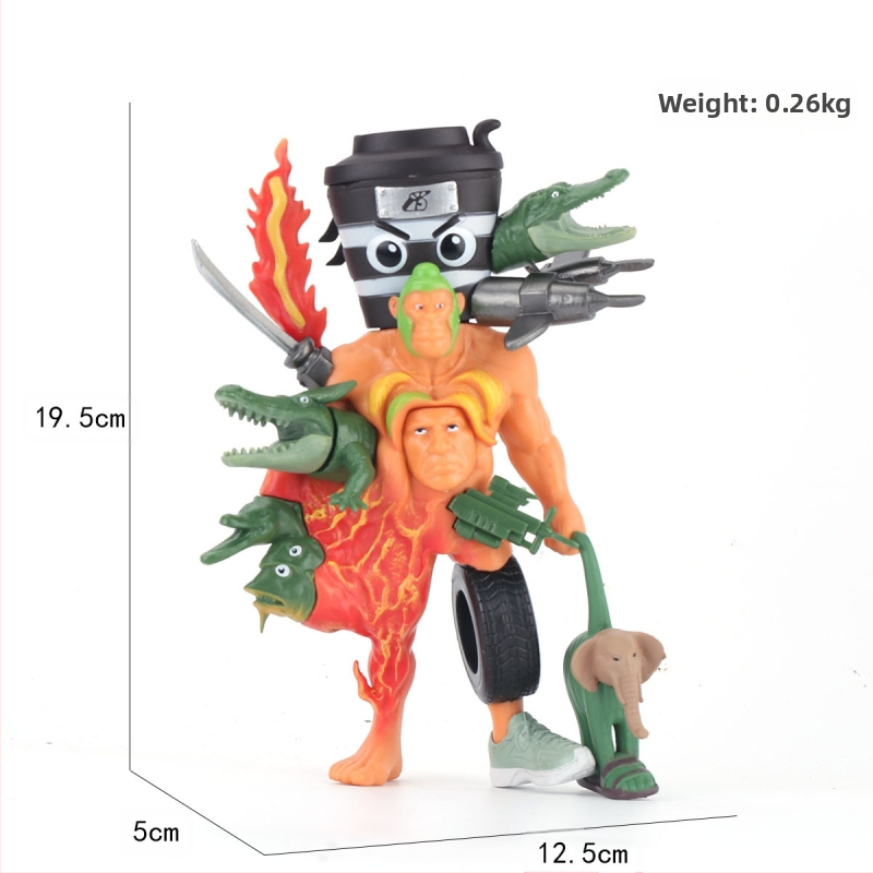 Piiriülene mägede ja merede klassika, figuuride kaunistused, Tungtungsahur, puidust pulkmees, kes kannab kingi, hainukk, hulgimüük