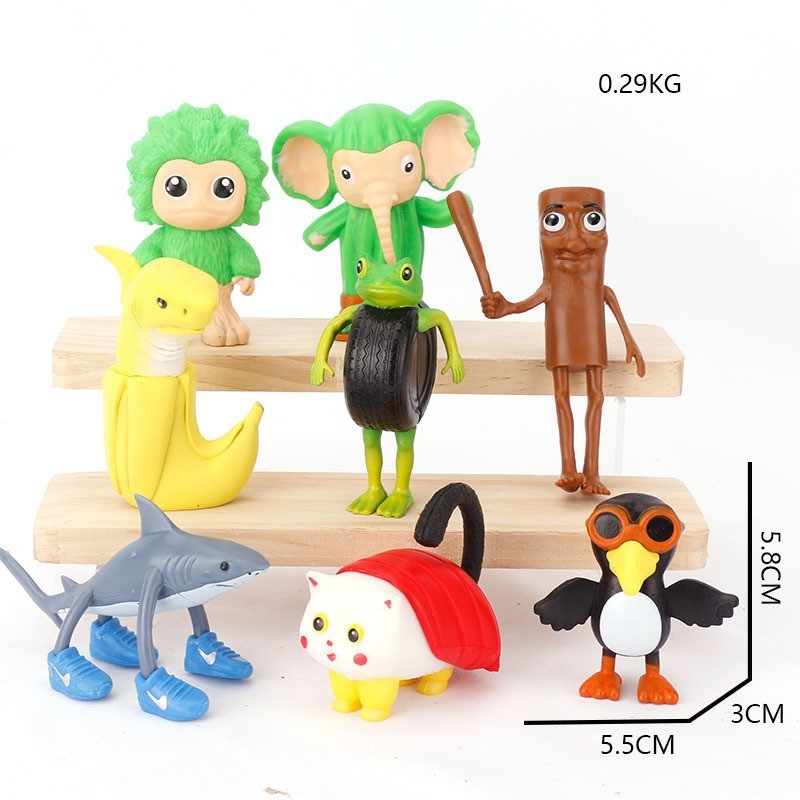 Piiriülene mägede ja merede klassika, figuuride kaunistused, Tungtungsahur, puidust pulkmees, kes kannab kingi, hainukk, hulgimüük