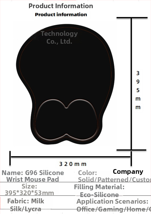 Silikoonist randmehiirepadi tehase otsemüük piiriülene reklaamimuster klaviatuuri käetugi randmetugi randmepadi hiirepadi