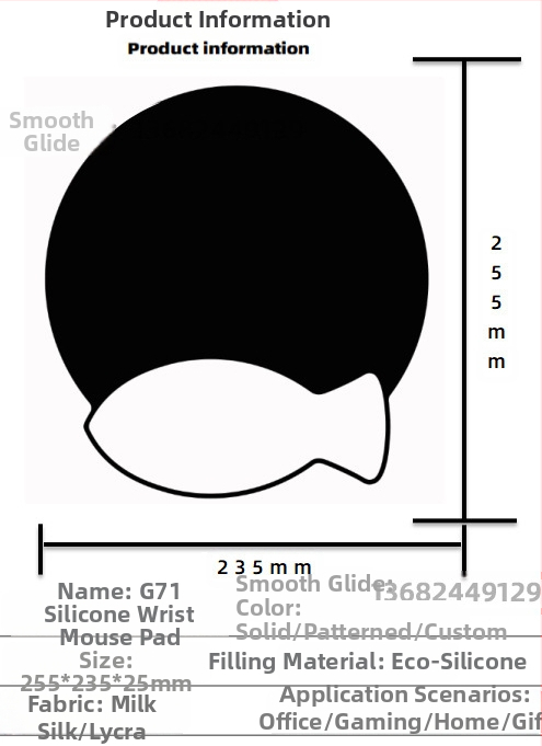 Silikoonist randmehiirepadi tehase otsemüük piiriülene reklaamimuster klaviatuuri käetugi randmetugi randmepadi hiirepadi
