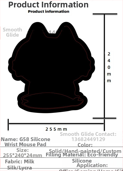 Silikoonist randmehiirepadi tehase otsemüük piiriülene reklaamimuster klaviatuuri käetugi randmetugi randmepadi hiirepadi