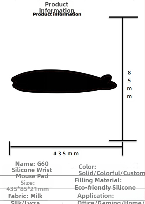 Silikoonist randmehiirepadi tehase otsemüük piiriülene reklaamimuster klaviatuuri käetugi randmetugi randmepadi hiirepadi