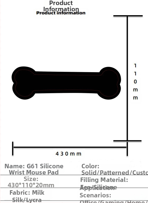Silikoonist randmehiirepadi tehase otsemüük piiriülene reklaamimuster klaviatuuri käetugi randmetugi randmepadi hiirepadi