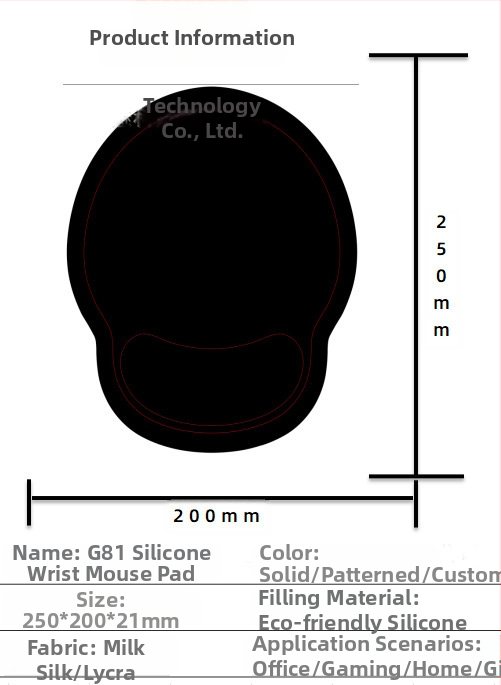 Silikoonist randmehiirepadi tehase otsemüük piiriülene reklaamimuster klaviatuuri käetugi randmetugi randmepadi hiirepadi