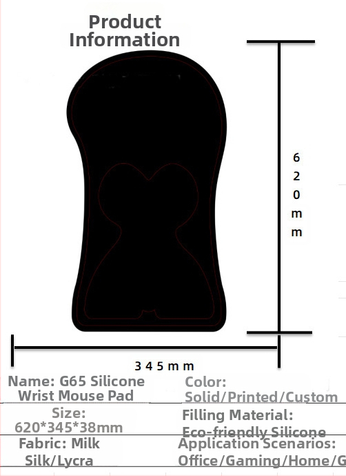 Silikoonist randmehiirepadi tehase otsemüük piiriülene reklaamimuster klaviatuuri käetugi randmetugi randmepadi hiirepadi