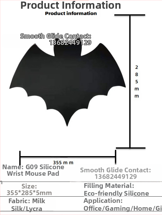 Silikoonist randmehiirepadi tehase otsemüük piiriülene reklaamimuster klaviatuuri käetugi randmetugi randmepadi hiirepadi