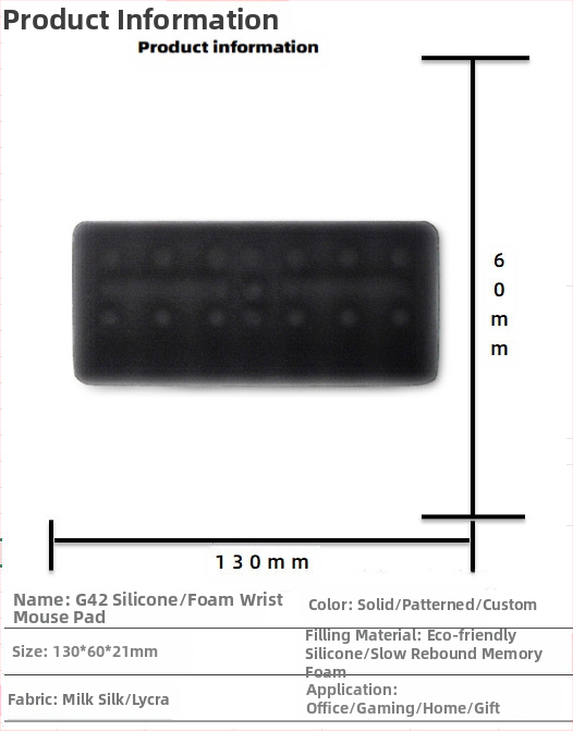 Silikoonist randmehiirepadi tehase otsemüük piiriülene reklaamimuster klaviatuuri käetugi randmetugi randmepadi hiirepadi