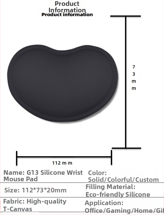 Silikoonist randmehiirepadi tehase otsemüük piiriülene reklaamimuster klaviatuuri käetugi randmetugi randmepadi hiirepadi